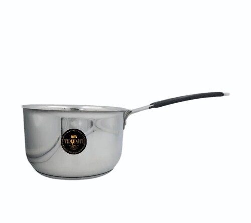 11inch Stainless Steel Saucepan - Stainless Steel, Silver, Round | Corrosion Resistant, Even Heating, Heat Retention, Polished Finish, Rust Free