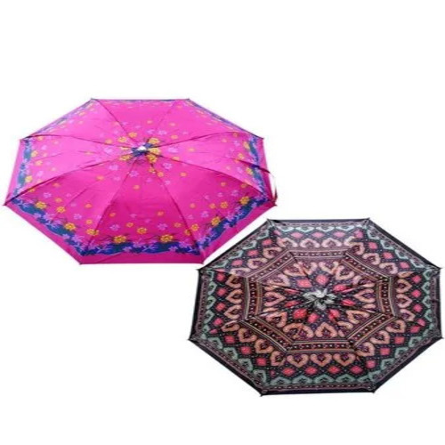 21 Inch, Floral Print, 2 Fold, Polyester Children Printed Umbrella