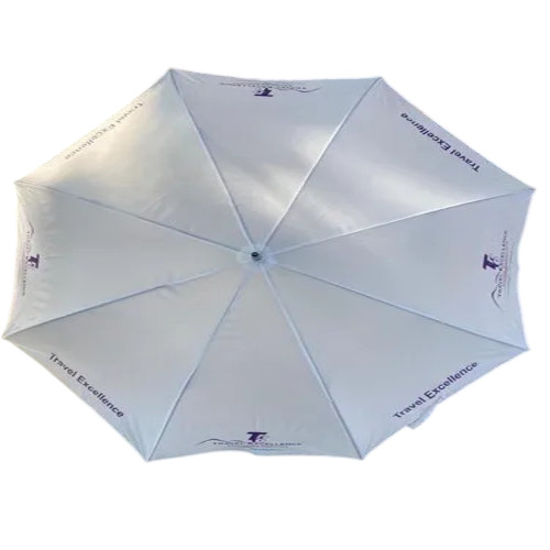 24 Inch White Plain Promotional Umbrella - Polyester, Stainless Steel Frame, UV Protection | Manual, 2-Fold Canopy, Custom Colors