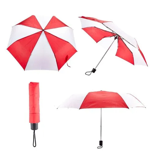 29 Inch 3 Fold Polyester Promotional Umbrella - Custom Colors, Manual Fold, Water-resistant | Uv Protection, Compact, Durable Frame