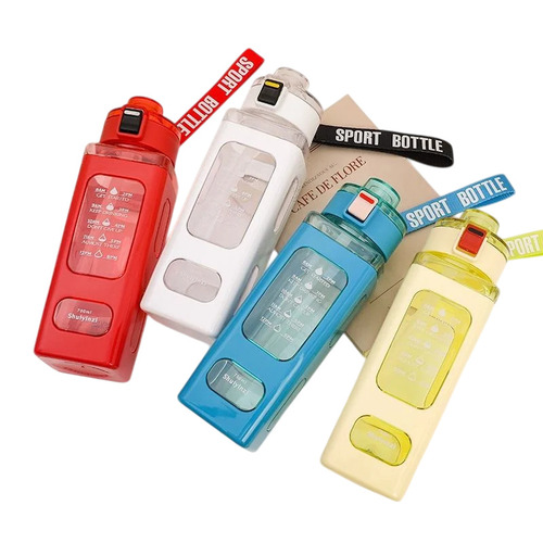 750ml Flip Top Lid Plastic Kids Water Bottle for School - Plastic Multi Color 750ml Leak Proof BPA Free