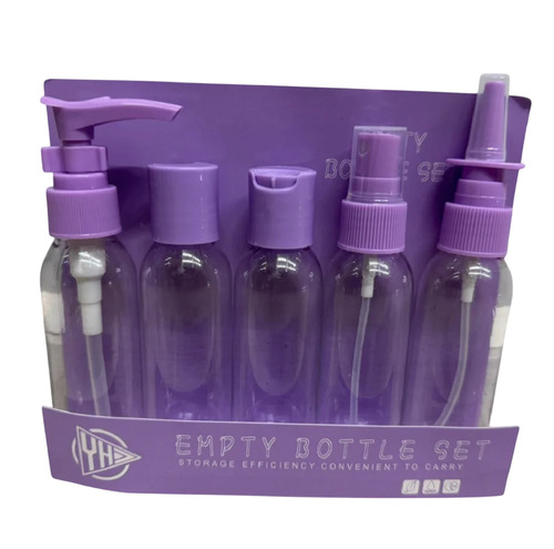80ml Plastic Travel Water Bottle Set, Pack of 6 - Transparent, Leak-Proof with Narrow Flip Top Lids