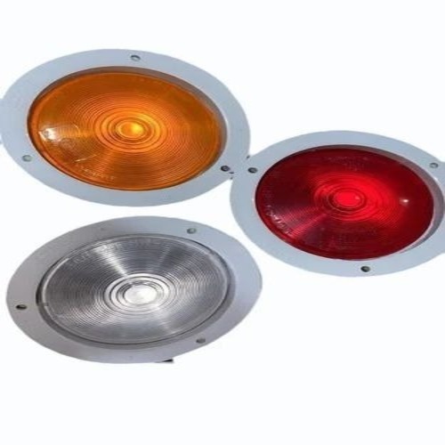Eicher Bus Tail Lamp - Steel Red Round 3 Piece Set | Good Quality Industrial Use