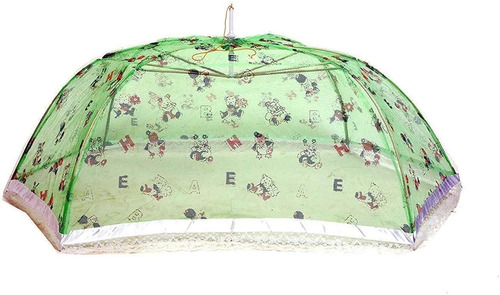 Green Color Baby Printed Umbrella Mosquito Net