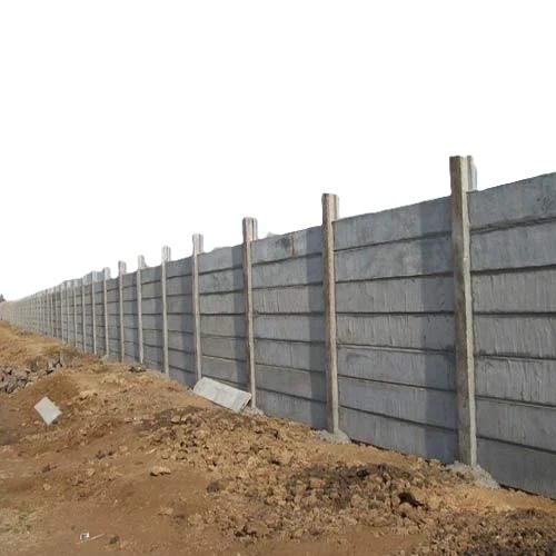 Industrial Compound Wall - Cement, 6ft Height, 50mm Thickness, Grey, Rectangular, Durable Solid Form