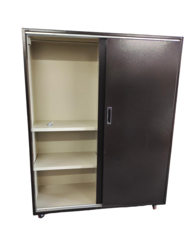 Iron Almirah - Iron, Dark Brown, Powder Coated | Rust Resistant, Secure Lock, Spacious Storage