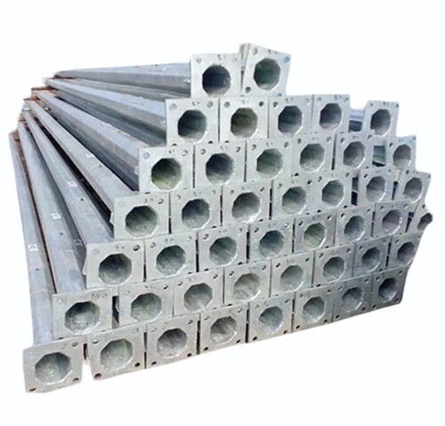 Ms Electric Pole - Galvanized Steel, Grey | Corrosion Resistant, Durable, Weather Resistant, Rust Protection