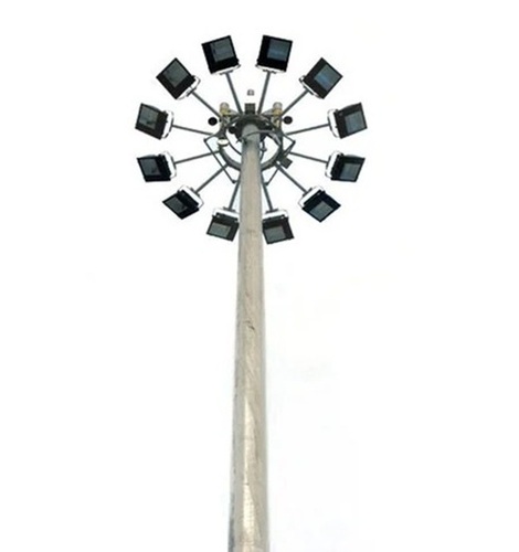 Ms High Mast Pole - Metal 30-45 Feet Silver, Polished Durable Lighting Pole