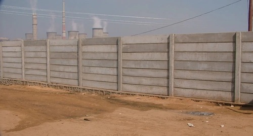 Readymade Compound Wall - Concrete & Metal Sheet, 2" Thickness, 5-10ft Height, Grey, Prefab Plain Precast