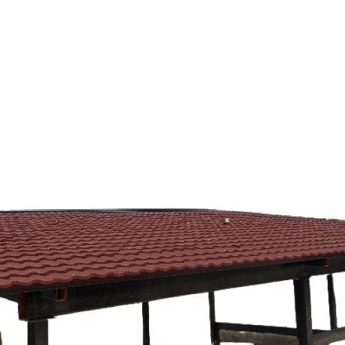 Red Stone-Coated Metal Roof Shade - Stone Material, Red Finish | Weather Resistant, Rust Proof, Heat Reflective, Noise Reduction