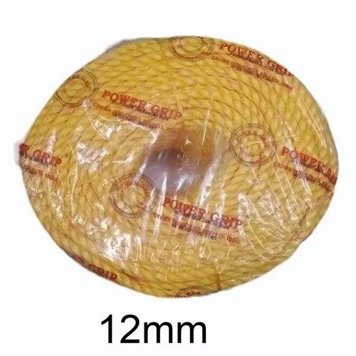 12mm PP Twisted Rope - Polypropylene, Yellow, 3Ply, High Strength, Packaging Use