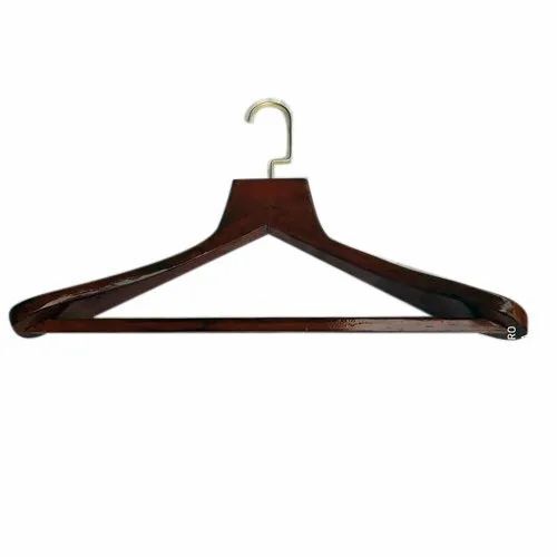 15inch Wooden Clothes Hanger - Wooden 15 Inch Brown 5 mm Thickness | Durable Lightweight Metal Hook Fine Finish Movable Style
