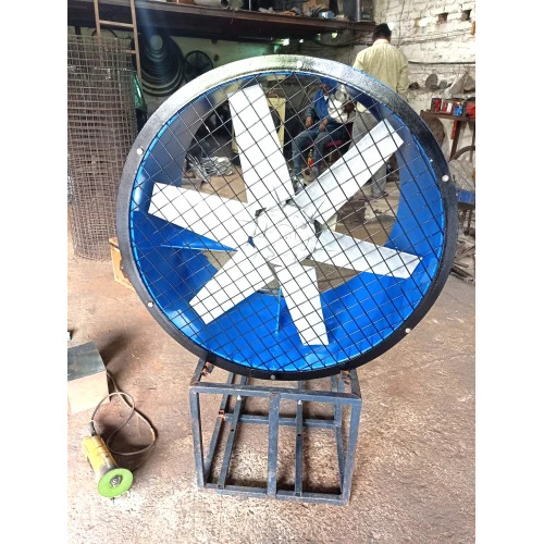 Belt Drive Axial Flow Fans - Cast Iron Blades, Green Blue, 8000 cm3/h, 2 HP, Duct Mounted