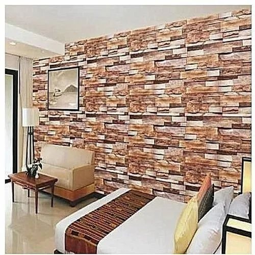 Brick Wallpaper - Vinyl 57 Sq Ft Gray Royal Pattern | Waterproof Custom Size For Home and Hotel Use