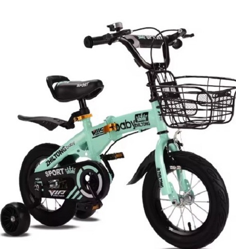 Carbon Steel Frame Foldable Kids Bicycle - Steel Fork Disc Brake 90 kg Load Capacity Hard Frame