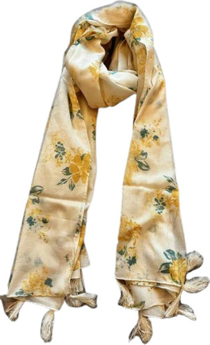 Cotton Stoles - Standard Size Yellow Cotton, Quick Dry, Lightweight, Neatly Stitched