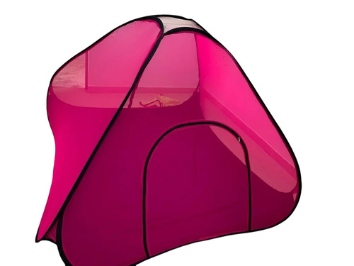 Dark Pink Polyester Foldable Double Bed Mosquito Net