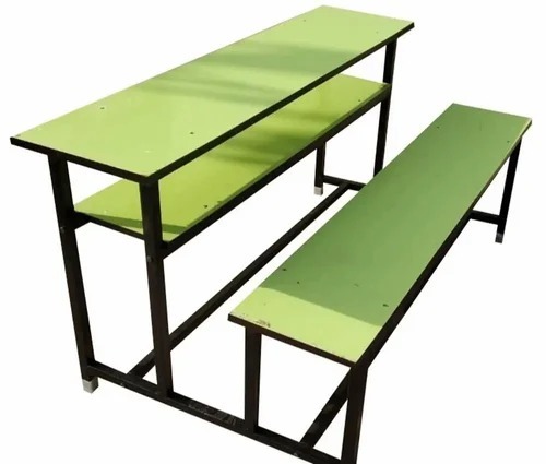 Dual Desk Bench - Wooden 48x30x24 Inch, Green | Durable, Eco-Friendly, Portable School Desk and Bench