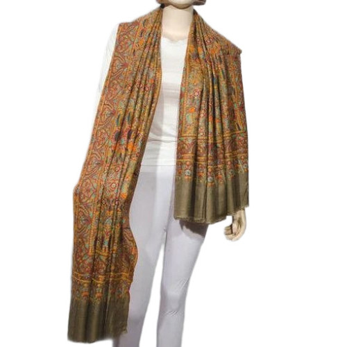 Embroidered Pashmina Shawls - Pashmina Wool, Standard Size, Multicolor | Lightweight, Quick Dry, Neatly Stitched, Kashmiri Embroidered Pattern