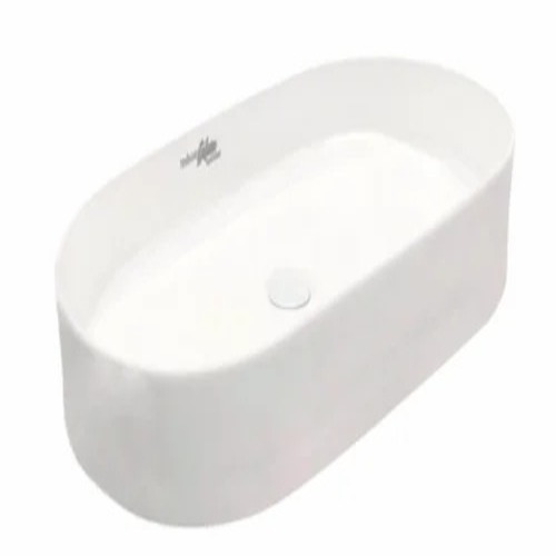Hindware Linea R Table Top Basin - Ceramic, Oval, White Glossy, Custom Size | Good Quality