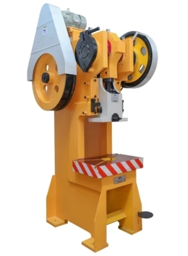 Manual 80 Ton C Type Power Press Machine - Mild Steel, Yellow, 220V | Rigid Structure, Smooth Pressing, Precision Work