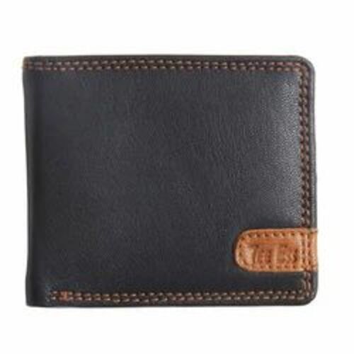 Men Black Genuine Leather Wallet