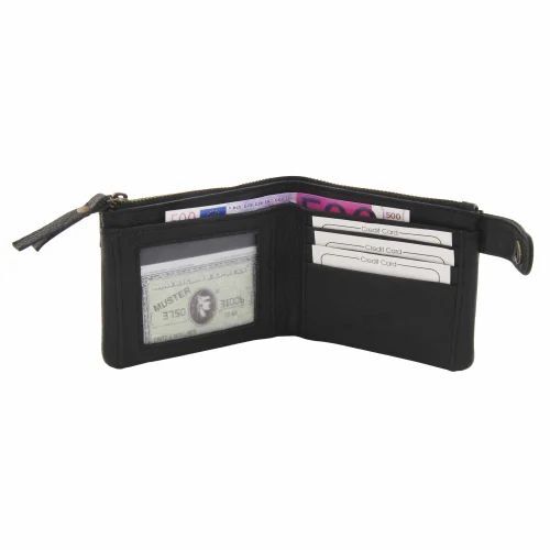 Mens Genuine Leather Black Wallet
