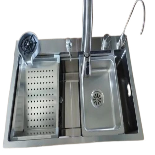 Nextgen Ss Multifunction Kitchen Sink - Stainless Steel, Double Bowl, Silver, Chrome Finish | Custom Size