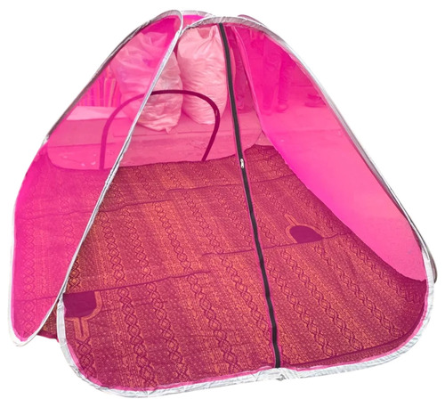 Pink Fiber Mesh Foldable Mosquito Net