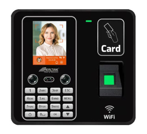 Realtime T304f+ Fingerprint Scanner With Face Id - Plastic, Black, Office Use | Easy To Install