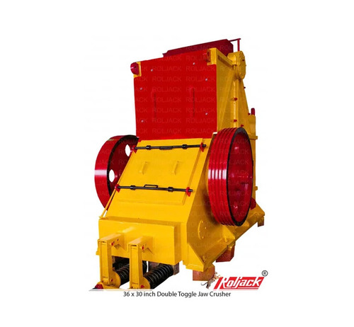 Roljack Double Toggle Jaw Crusher - Oil Lubricated, Yellow Black Red, 220 Volt | Eco Friendly, High Performance, PLC Control