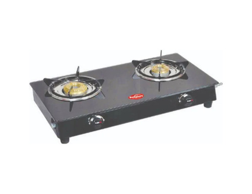 Two Burner Nano Black Gas Stove