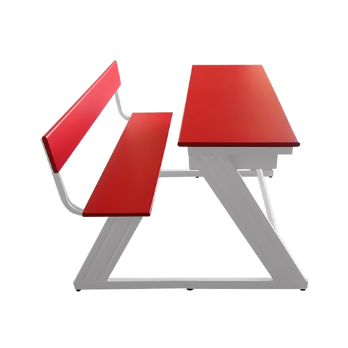 Z Shape Desk School Bench - Standard Size, Pink | Durable, Eco-Friendly, Long Lasting