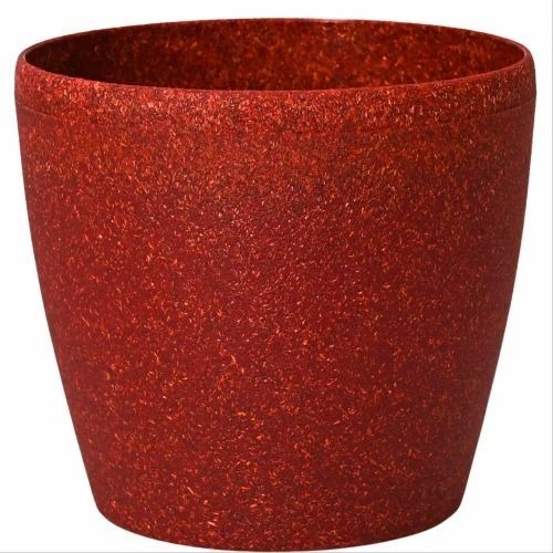 Bamboo Base Red Planter