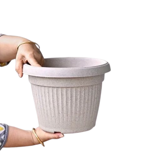 Bella Round Planter - Polypropylene, White, Polished | Garden Use, Round Shape