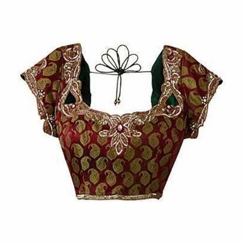 Fashion Blouse - Georgette, Sizes S-xxxl, Red, Embroidered | Anti Wrinkle, Breathable, Quick Dry, Washable