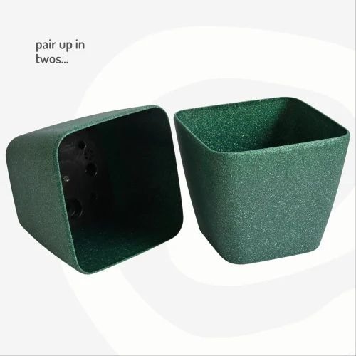 Indoor Green Eco Planter - Bamboo Rectangle Green Polished Finish | UV-Protected Weather Resistant Garden Use