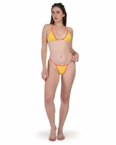 Ladies Bra Panties - Polyamide, S-XXXL, Yellow & Orange | Non-Padded, Bikini, Breathable, Skin-Friendly