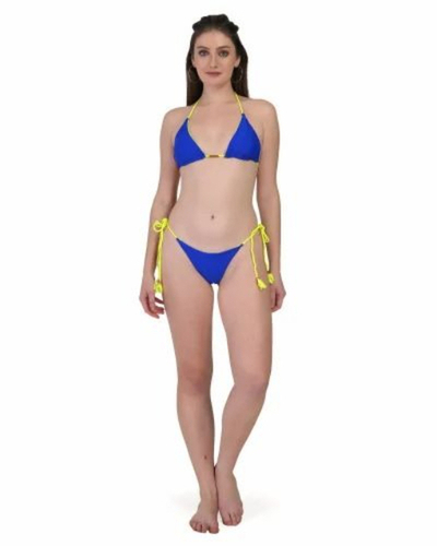 Ladies Lingerie - Nylon Spandex, Sizes 28-42, Blue | Non-Padded Bra, Mid Rise Bikini, Breathable, Wrinkle Free