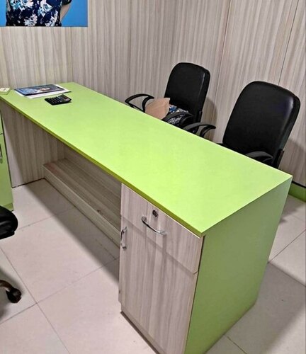 Modular Designer Office Table - Wood, Standard Size, Green | Acid Resistant, Easy To Clean, Eco-Friendly