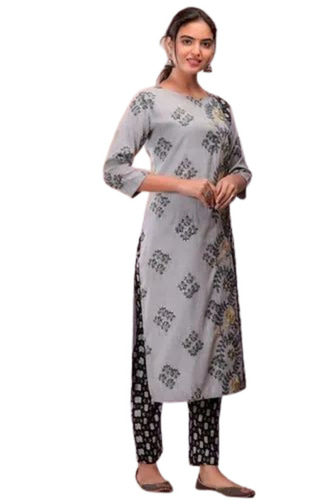 Rayon Printed Kurti Pant Set