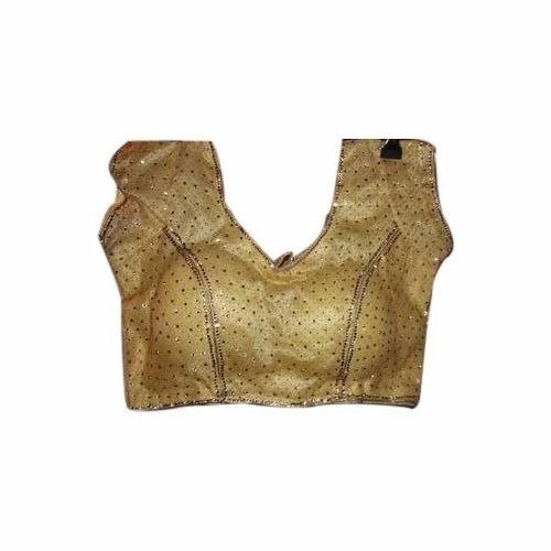 Readymade Blouses - Georgette Fabric, Sizes S-xxxl, Golden Color | Breathable, Anti-wrinkle, No Fade, Quick Dry, Embroidered