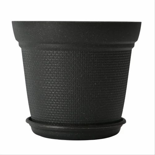 Round Black Planter