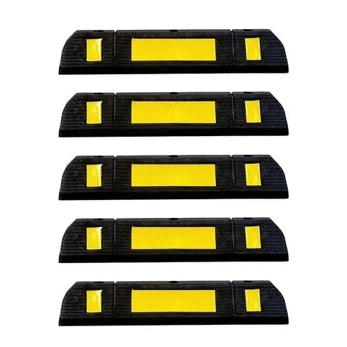 Rubber Car Stopper - Rubber Standard Size Black & Yellow | Easy To Use Automatic Water Resistant