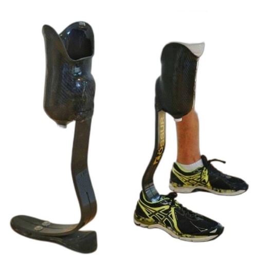 Running Prosthetics Foot - Carbon Fiber, Standard Size, Black | Breathable, Portable, Water-Resistant, Durable