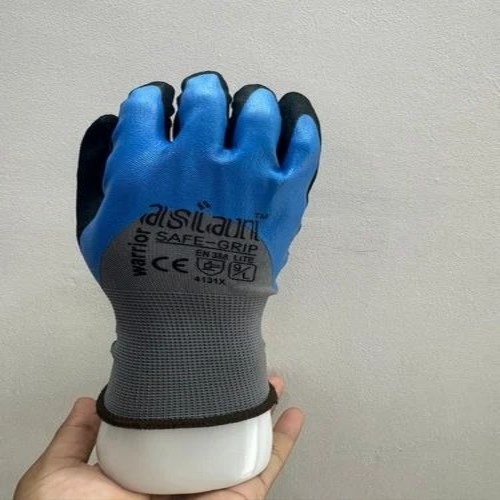 Sandy Nitrile Coating Glove - Nitrile, Medium, Full Finger | Good Quality, Knit Wrist, Quick Dry