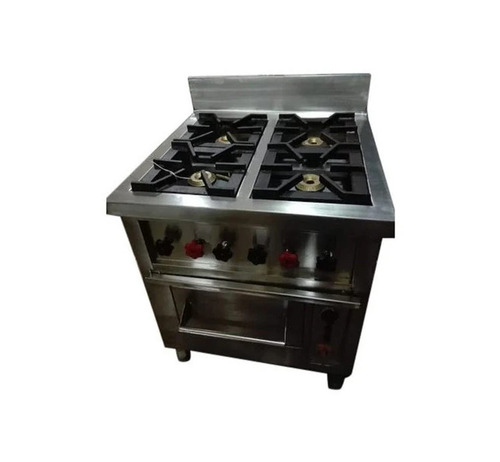 SS Four Burner Range With Oven