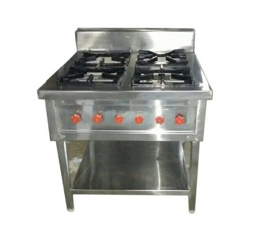 Stainless Steel Four Burner Cooking Range