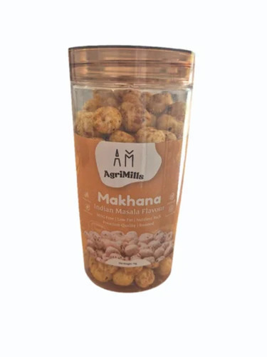 Agrimills Indian Masala Flavour Makhana - 80 gm Jar, Brown Color | Food Grade, Fresh Style, 12 Months Shelf Life