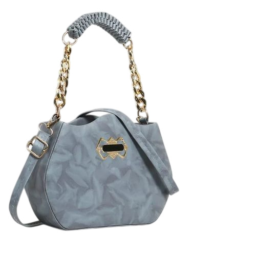 Grey Color Ladies Sling Bags - PU Material, Customized Size, Grey, Shoulder Length Handle | Moisture Proof, Shock Resistance, Durable and Comfortable